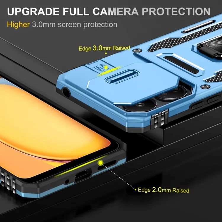 Ударостійкий чохол Camshield Army Ring для Xiaomi Redmi 13C / Poco C65 Блакитний / Light Blue — фото 4