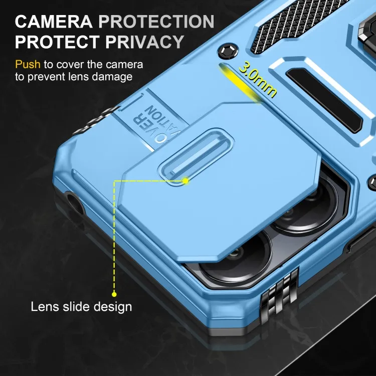 Ударостійкий чохол Camshield Army Ring для Xiaomi Redmi 13C / Poco C65 Блакитний / Light Blue — фото 6