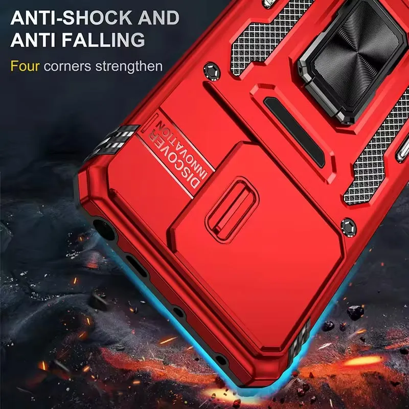 Ударостійкий чохол Camshield Army Ring для Xiaomi Redmi Note 13 4G Червоний / Red — фото 2
