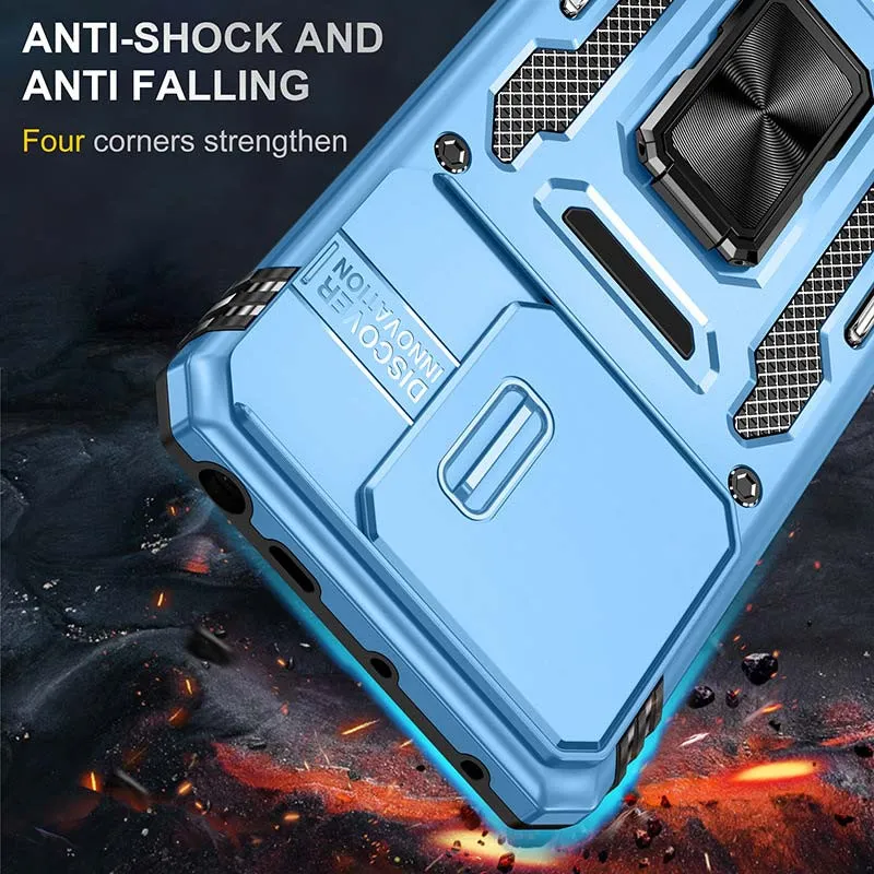 Ударостійкий чохол Camshield Army Ring для Xiaomi Redmi Note 13 4G Блакитний / Light Blue — фото 7