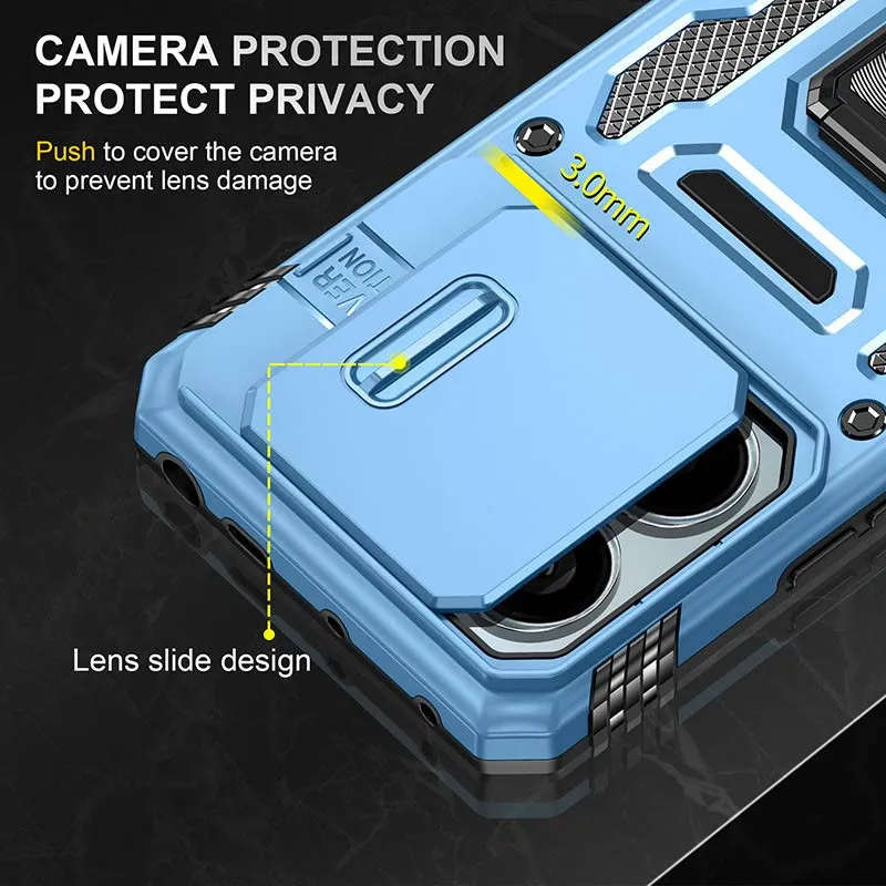 Ударостійкий чохол Camshield Army Ring для Xiaomi Poco X6 / Note 13 Pro 5G Блакитний / Light Blue — фото 3