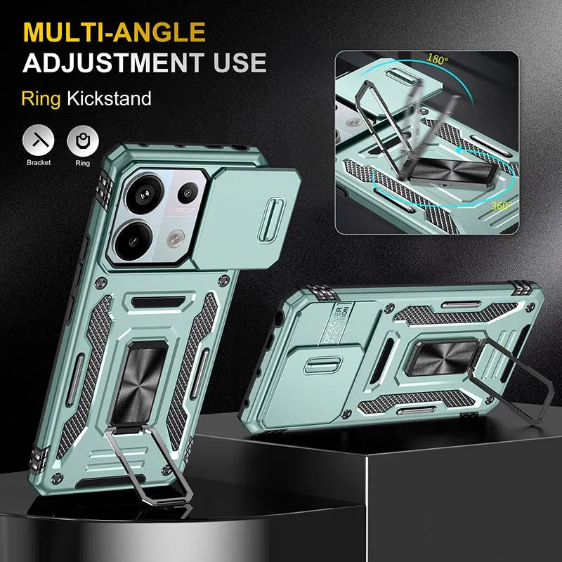 Ударостійкий чохол Camshield Army Ring для Xiaomi Poco X6 Pro Зелений / Light Green — фото 2