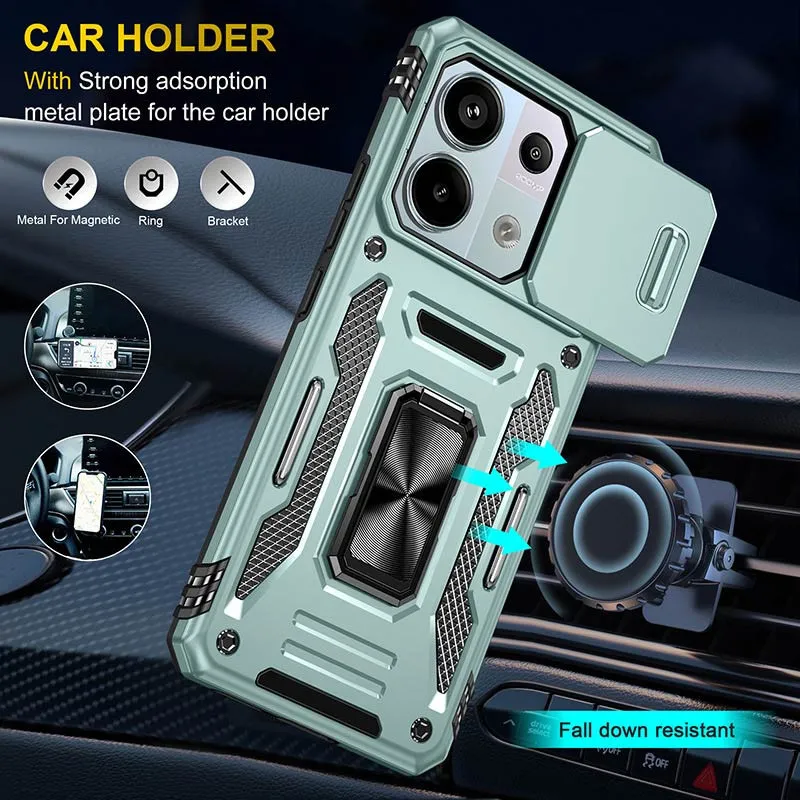 Ударостійкий чохол Camshield Army Ring для Xiaomi Poco X6 Pro Зелений / Light Green — фото 3