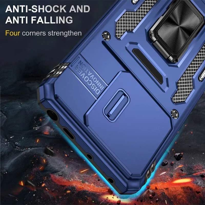 Ударостійкий чохол Camshield Army Ring для Xiaomi Poco X6 Pro Синій / Navy — фото 6