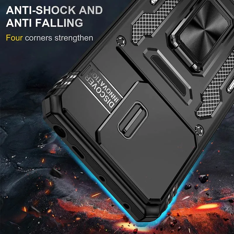 Ударостійкий чохол Camshield Army Ring для Xiaomi Poco X6 Pro Чорний / Black — фото 6