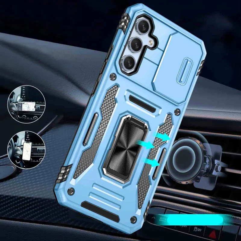Ударостійкий чохол Camshield Army Ring для Samsung Galaxy A35 / A55 Блакитний / Light Blue — фото 2