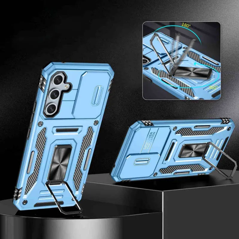 Ударостійкий чохол Camshield Army Ring для Samsung Galaxy A35 / A55 Блакитний / Light Blue — фото 3