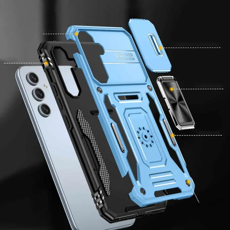 Ударостійкий чохол Camshield Army Ring для Samsung Galaxy A35 / A55 Блакитний / Light Blue — фото 5