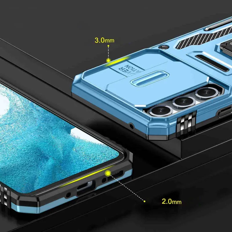 Ударостійкий чохол Camshield Army Ring для Samsung Galaxy A35 / A55 Блакитний / Light Blue — фото 6