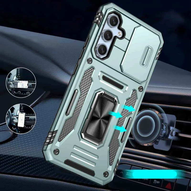 Ударостійкий чохол Camshield Army Ring для Samsung Galaxy A35 / A55 Зелений / Light Green — фото 2