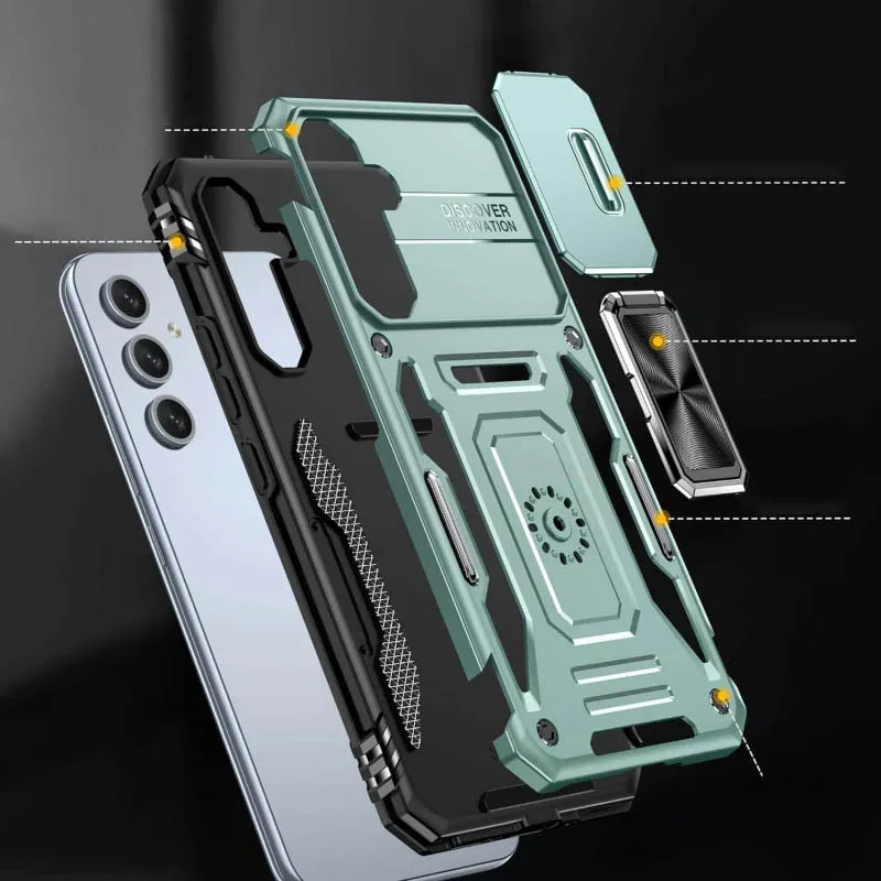 Ударостійкий чохол Camshield Army Ring для Samsung Galaxy A35 / A55 Зелений / Light Green — фото 5