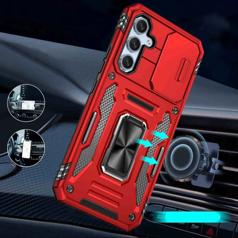 Ударостійкий чохол Camshield Army Ring для Samsung Galaxy A35 / A55 Червоний / Red — фото 2