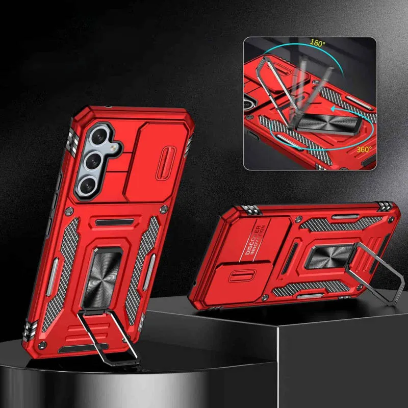 Ударостійкий чохол Camshield Army Ring для Samsung Galaxy A35 / A55 Червоний / Red — фото 3
