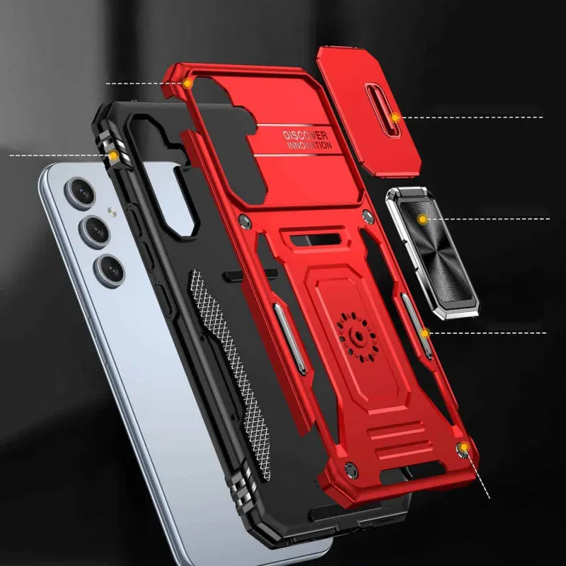 Ударостійкий чохол Camshield Army Ring для Samsung Galaxy A35 / A55 Червоний / Red — фото 4