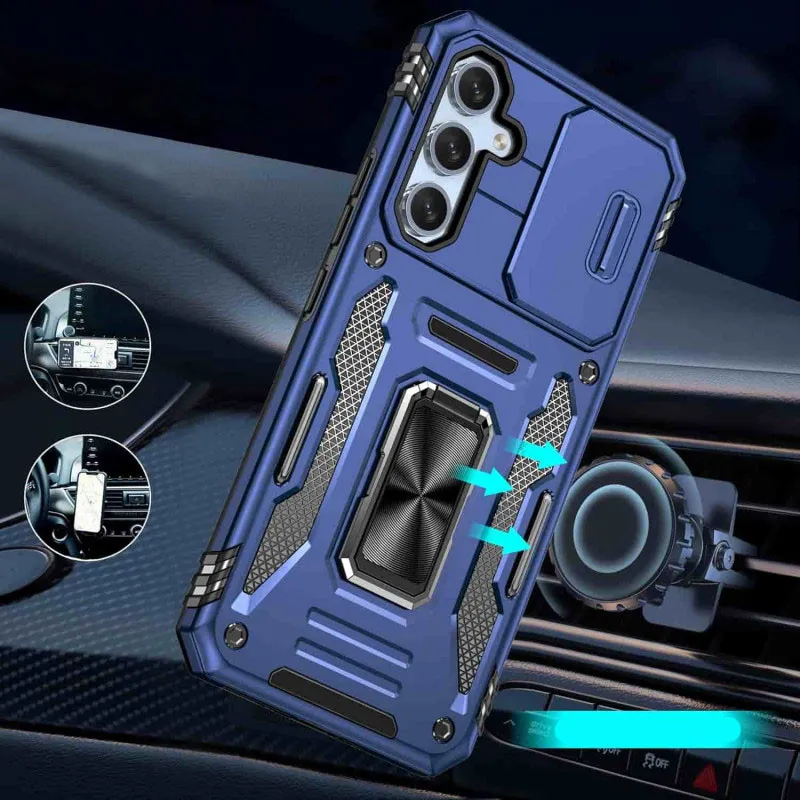 Ударостійкий чохол Camshield Army Ring для Samsung Galaxy A35 / A55 Синій / Navy — фото 2