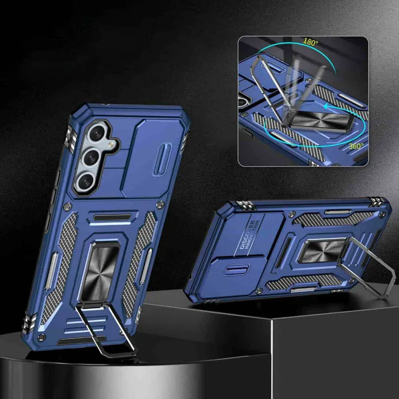 Ударостійкий чохол Camshield Army Ring для Samsung Galaxy A35 / A55 Синій / Navy — фото 3