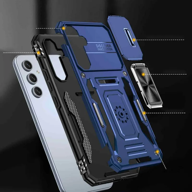 Ударостійкий чохол Camshield Army Ring для Samsung Galaxy A35 / A55 Синій / Navy — фото 4