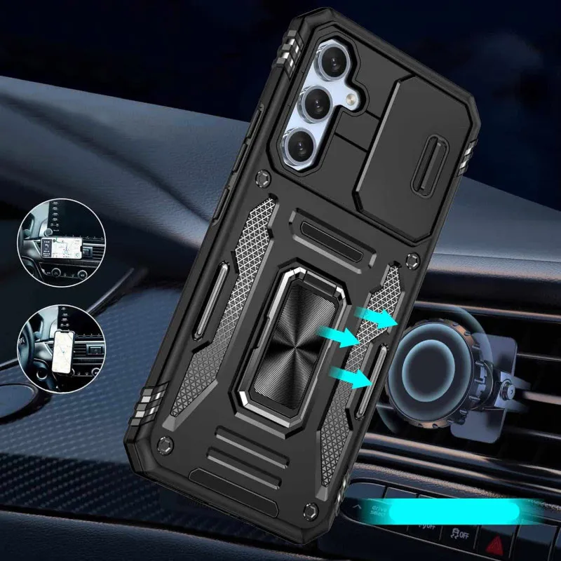 Ударостійкий чохол Camshield Army Ring для Samsung Galaxy A35 / A55 Чорний / Black — фото 2