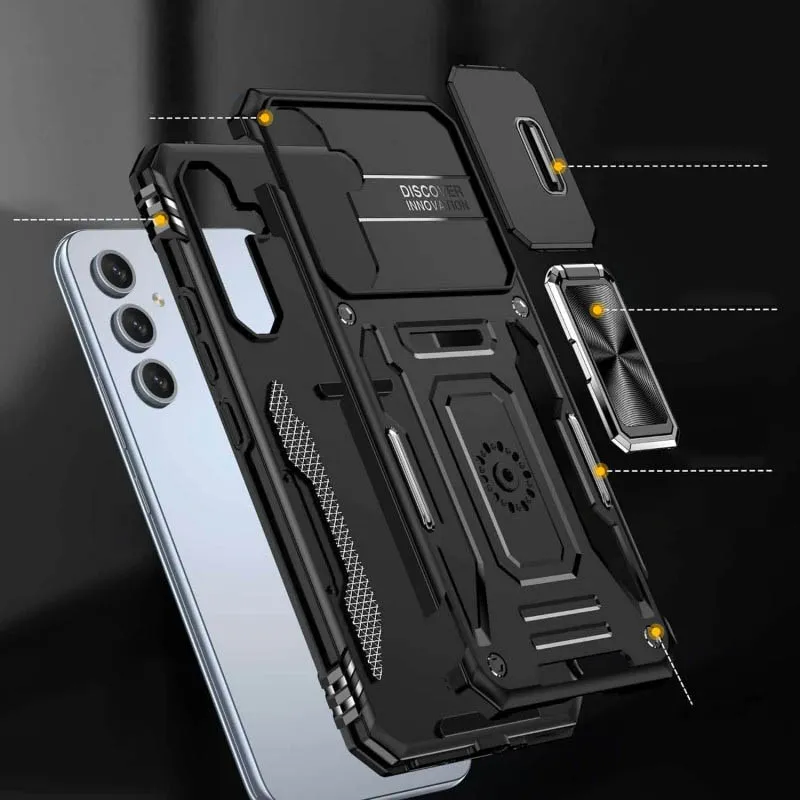 Ударостійкий чохол Camshield Army Ring для Samsung Galaxy A35 / A55 Чорний / Black — фото 3