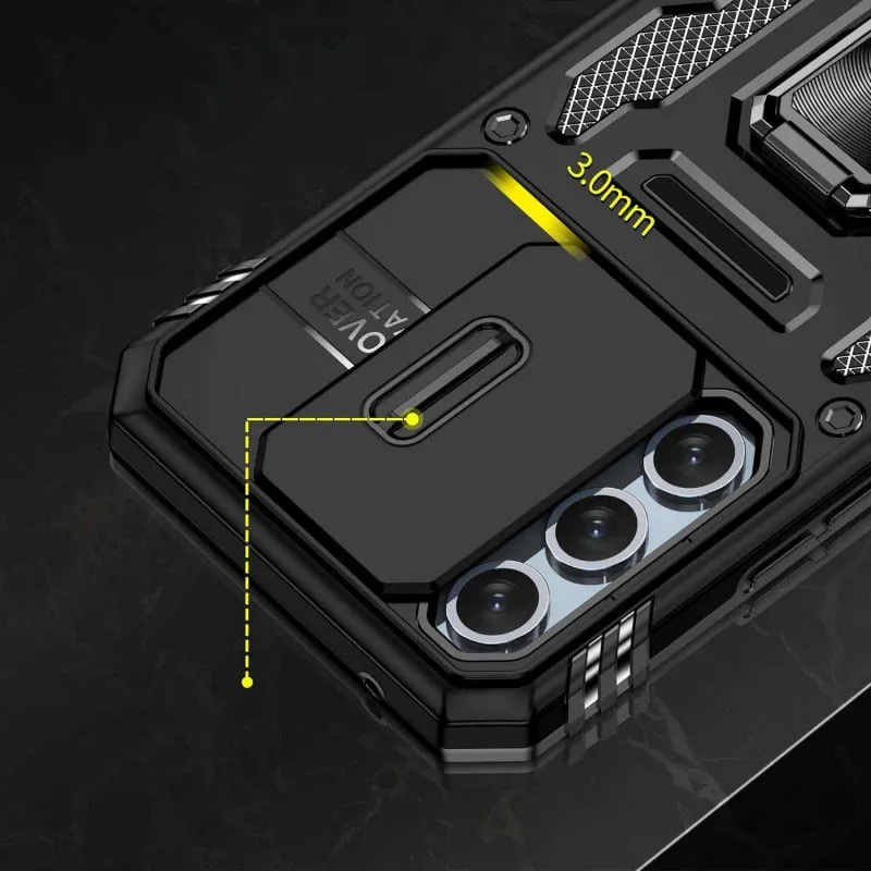 Ударостійкий чохол Camshield Army Ring для Samsung Galaxy A35 / A55 Чорний / Black — фото 4