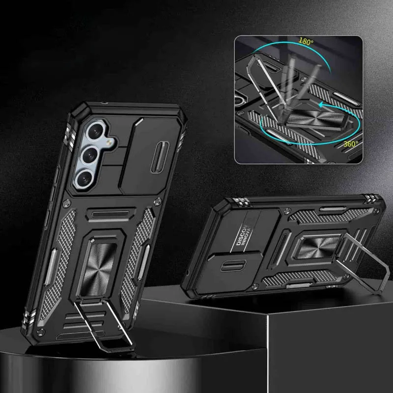 Ударостійкий чохол Camshield Army Ring для Samsung Galaxy A35 / A55 Чорний / Black — фото 5