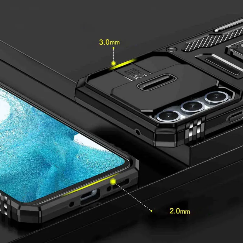 Ударостійкий чохол Camshield Army Ring для Samsung Galaxy A35 / A55 Чорний / Black — фото 6