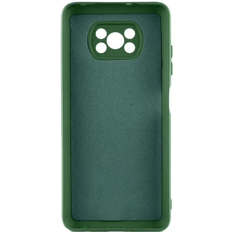 Чохол TPU GETMAN Liquid Silk Full Camera для Xiaomi Poco X3 NFC / Poco X3 Pro Зелений / Dark green — фото 3