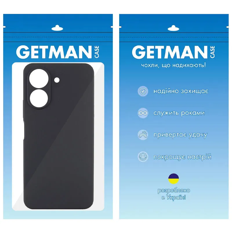 Чохол TPU GETMAN Liquid Silk Full Camera для Xiaomi Redmi 13C / Poco C65 Чорний / Black — фото 4