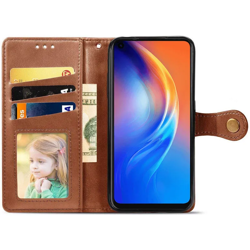 Шкіряний чохол-книжка GETMAN Gallant для Samsung Galaxy A06 Коричневий — фото 3