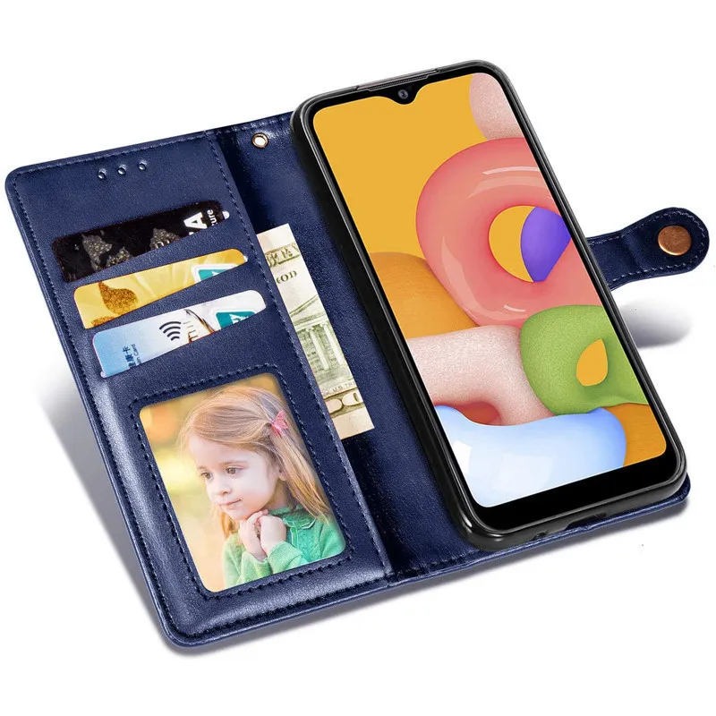 Шкіряний чохол-книжка GETMAN Gallant для Samsung Galaxy A06 Синій — фото 5