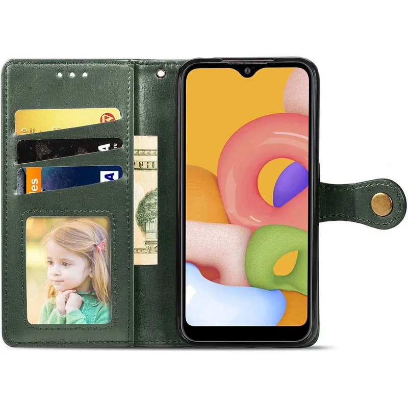 Шкіряний чохол-книжка GETMAN Gallant для Samsung Galaxy A06 Зелений — фото 5