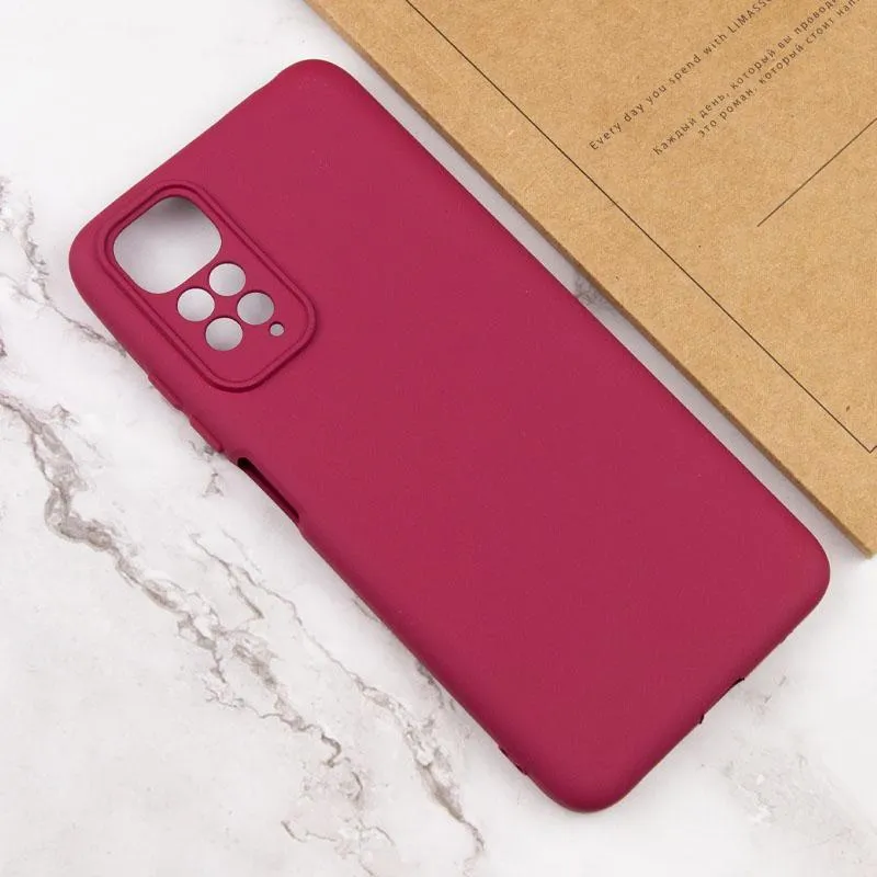 Чохол TPU GETMAN Liquid Silk Full Camera для Xiaomi Redmi Note 11 / Note 11S Бордовий / Marsala — фото 4