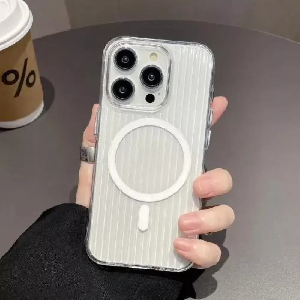 Corrugated Pattern Case With Magsafe — iPhone 13 — White — Apple Apple iPhone 13 6.1"