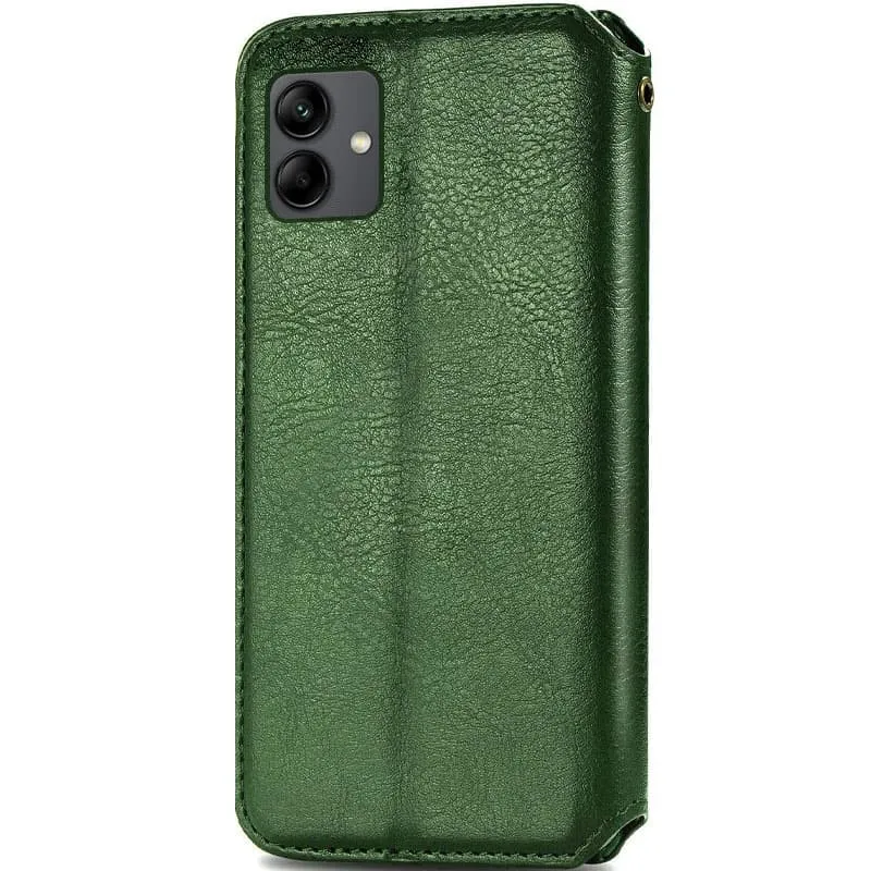 Шкіряний чохол-книжка GETMAN Cubic для Samsung Galaxy A06 Зелений — фото 4