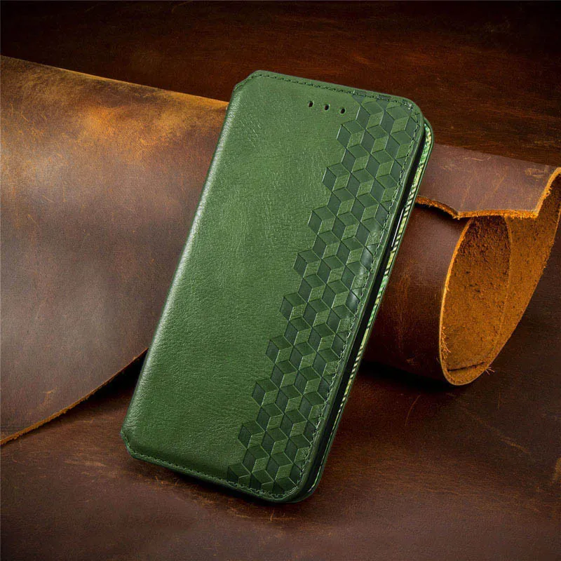 Шкіряний чохол-книжка GETMAN Cubic для Samsung Galaxy A06 Зелений — фото 5