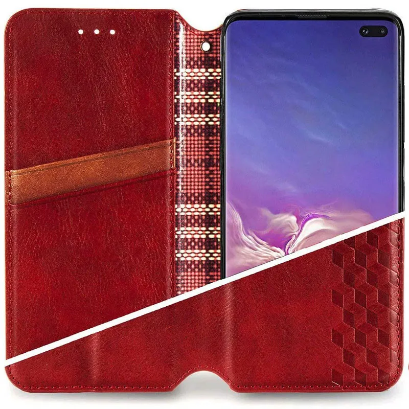 Шкіряний чохол-книжка GETMAN Cubic для Samsung Galaxy A06 Червоний — фото 4