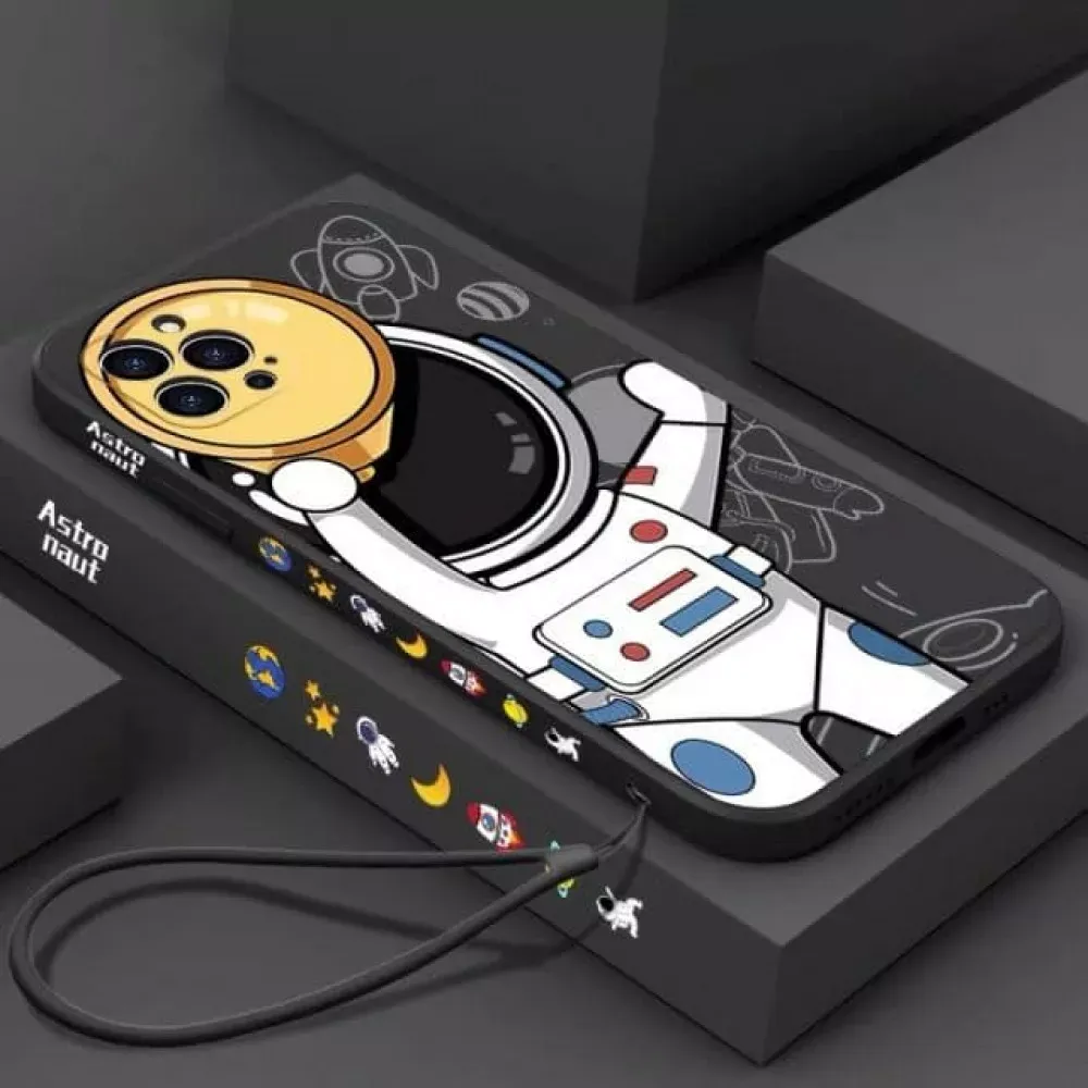 Cute Astronaut Hand Lanyard TPU Case  iPhone 12 6.1" - фото 4
