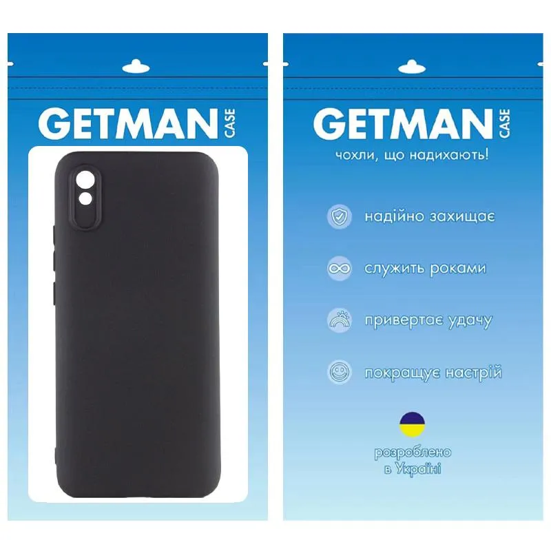 Чохол TPU GETMAN Liquid Silk Full Camera для Xiaomi Redmi 9A Чорний / Black — фото 5
