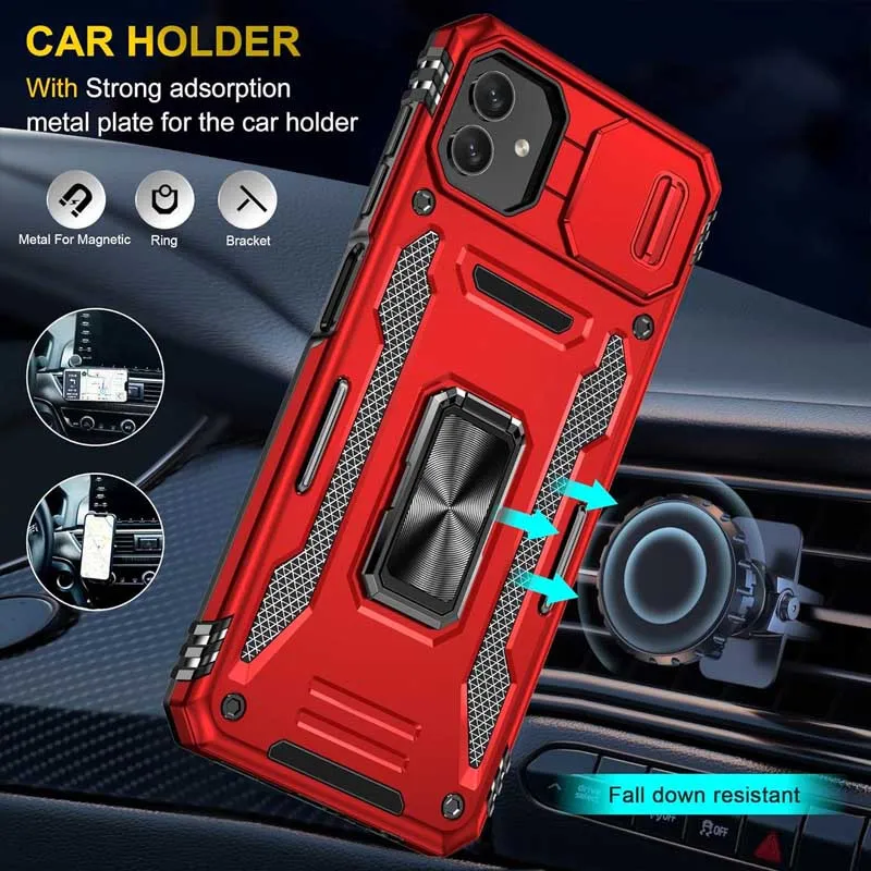 Ударостійкий чохол Camshield Army Ring для Samsung Galaxy A06 Червоний / Red — фото 3