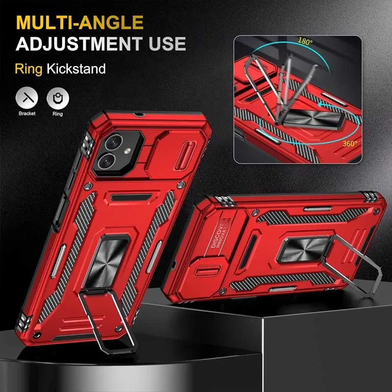 Ударостійкий чохол Camshield Army Ring для Samsung Galaxy A06 Червоний / Red — фото 5