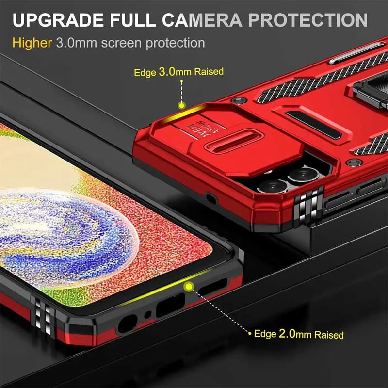 Ударостійкий чохол Camshield Army Ring для Samsung Galaxy A06 Червоний / Red — фото 6