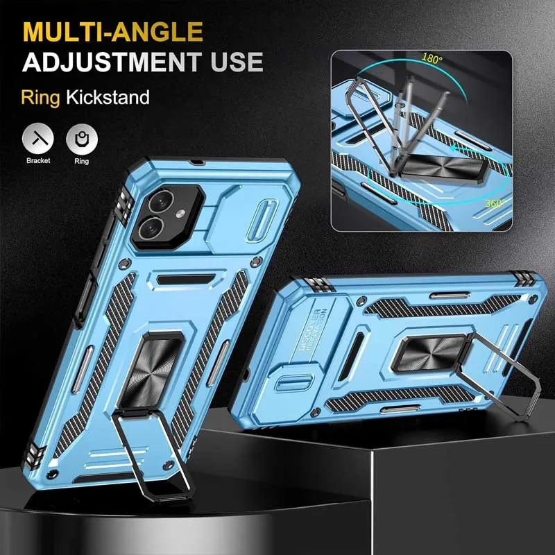 Ударостійкий чохол Camshield Army Ring для Samsung Galaxy A06 Блакитний / Light Blue — фото 5