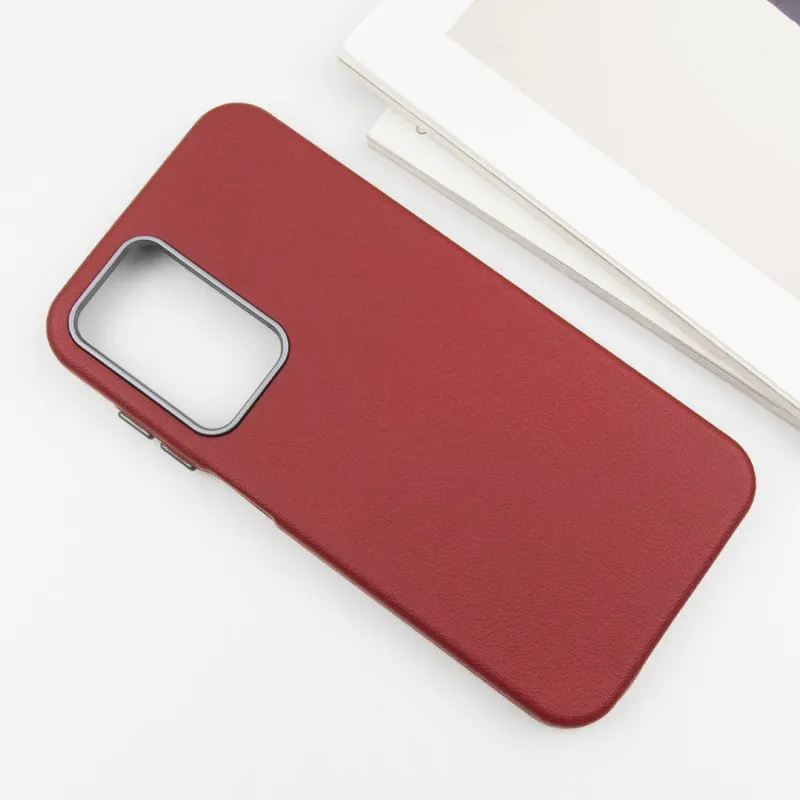 Шкіряний чохол Leather Case Metal Buttons для Samsung Galaxy A25 5G Red — фото 3
