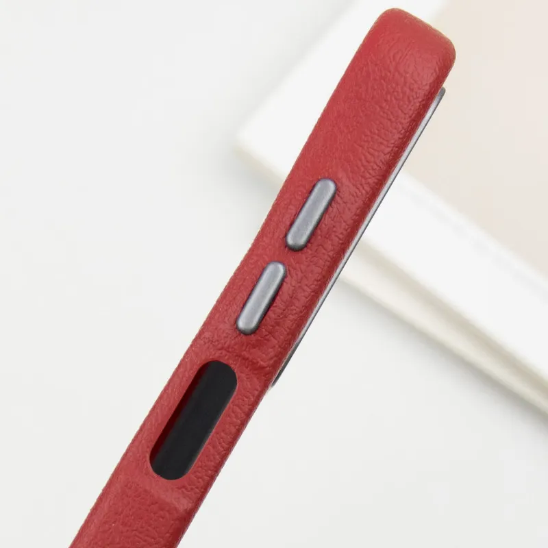 Шкіряний чохол Leather Case Metal Buttons для Samsung Galaxy A25 5G Red — фото 5