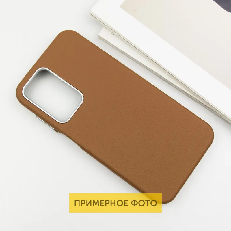Шкіряний чохол Leather Case Metal Buttons для Xiaomi Redmi A3 Brown — фото 3