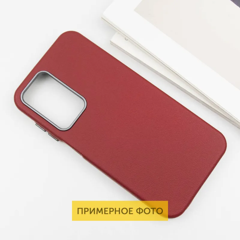 Шкіряний чохол Leather Case Metal Buttons для Xiaomi Redmi A3 Red — фото 3