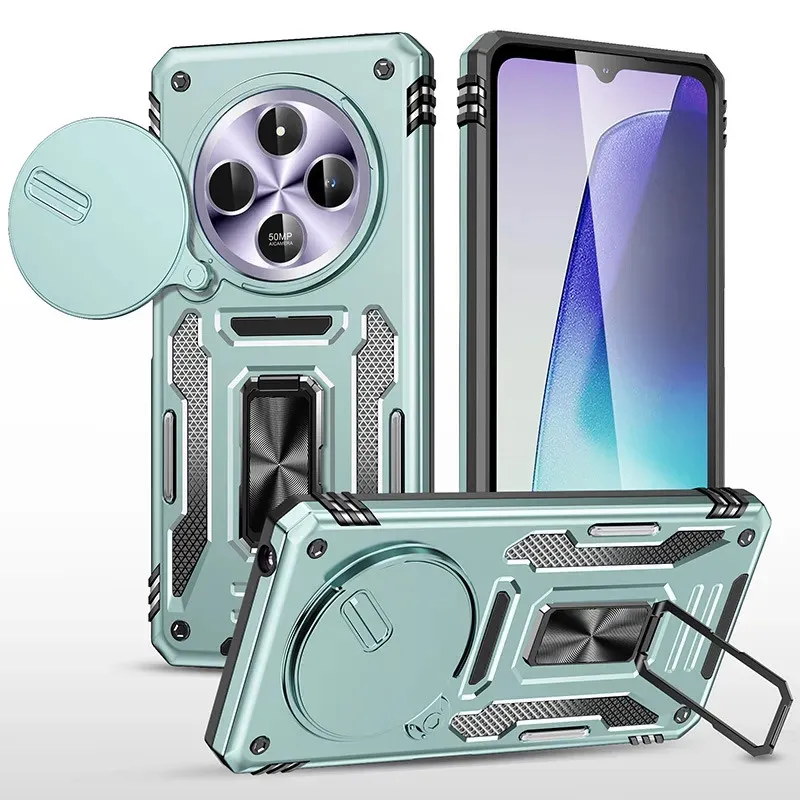 Ударостійкий чохол Camshield Army Ring для Xiaomi Redmi 14C / A4 / Poco C75 Зелений / Light Green