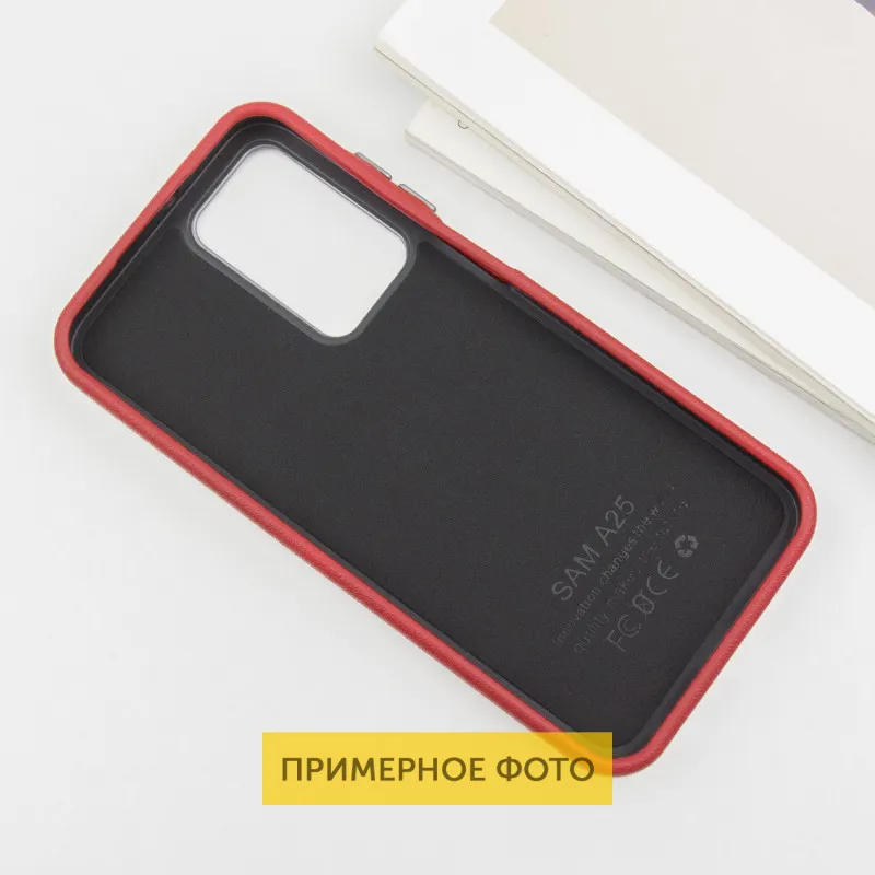 Шкіряний чохол Leather Case Metal Buttons для Xiaomi Redmi 9C Red — фото 4