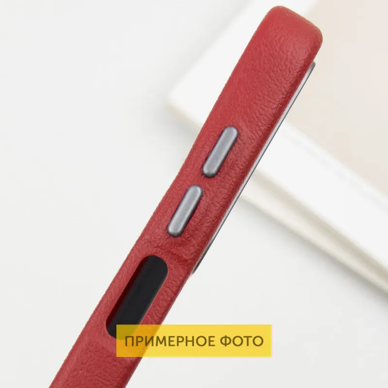 Шкіряний чохол Leather Case Metal Buttons для Xiaomi Redmi 9C Red — фото 5