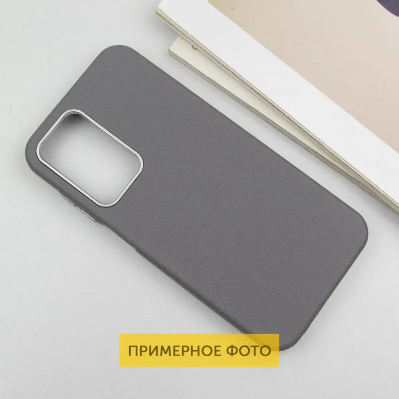 Шкіряний чохол Leather Case Metal Buttons для Xiaomi Redmi 9C Titanium Gray — фото 3